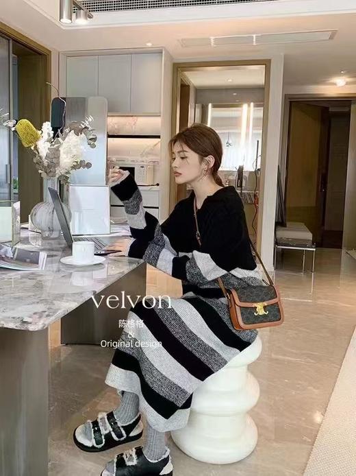 D112540polo领针织毛织配大衣打底连衣裙秋冬季新款毛衣裙 商品图2
