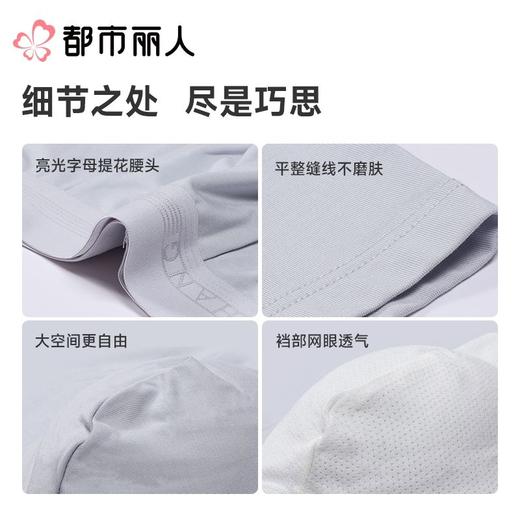 都市丽人男士内裤60S木莱尔平角裤明筋人棉平角FKCC03 商品图3