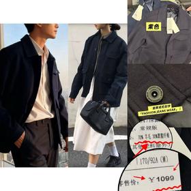 翻领口袋外套春秋新款百搭休闲夹克