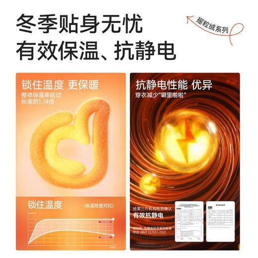 3部顶瓜瓜摇粒绒开襟圆领女长袖套装 AR25182 商品图3