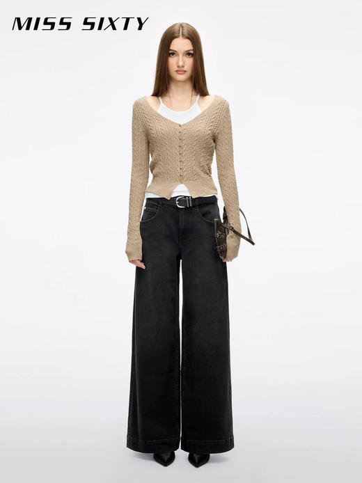 【秒杀价已调 直接拍】Miss 秋冬款 植绒宽松 牛仔 阔腿裤 商品图4