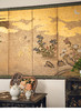 【已售】独角鹿西洋古董19世纪末日本明治时期出品「月下秋容」主题纸本金地六曲屏风 商品缩略图2