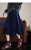 D112523蓝色灯芯绒工装裙半身裙半裙25秋冬季叠穿搭女长裙a字裙 商品缩略图2