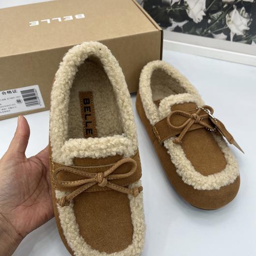 D112505豆豆鞋吐司2代厚底毛毛勃肯棉鞋25冬季新款加绒雪地靴 商品图5