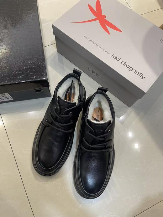 D112512男士头层牛皮羊毛冬季保暖加厚商务休闲大棉皮鞋 商品图3