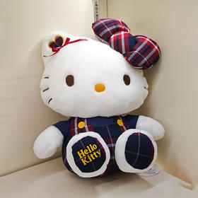 12寸学院KT可爱复古格子凯蒂猫hellokitty毛绒玩具生日礼物毛绒公仔-纪念日百货门店同款168097168