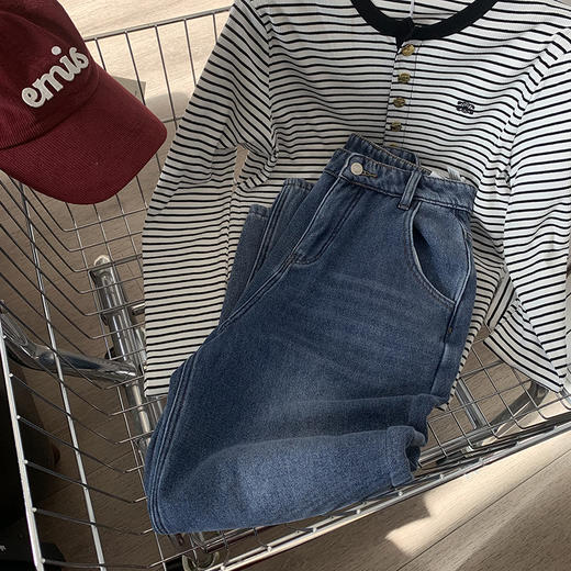 特价出！ 不退换！显瘦不臃肿的加绒直筒阔腿牛仔裤！ 商品图2