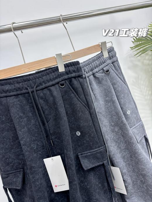 D112575秋冬新款羊羔绒降落伞版型高腰微阔腿工装裤 商品图3