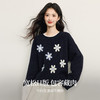 【11/26新品】熙世界高级感花朵刺绣毛衣女2025冬季新款宽松圆领百花绒厚针织衫 商品缩略图1