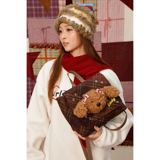 卡通玩偶公仔格纹双肩包-纪念日百货门店同款167294012 商品图3