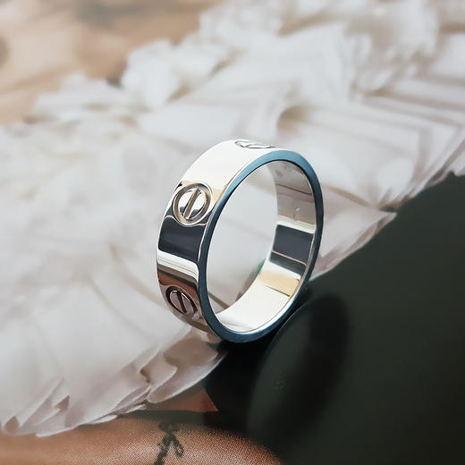 【95新】Cartier卡地亚LOVE系列B408475318K白金宽版无钻LOVE戒指53号、宽度5.3mm中性款301025TJ30 商品图3