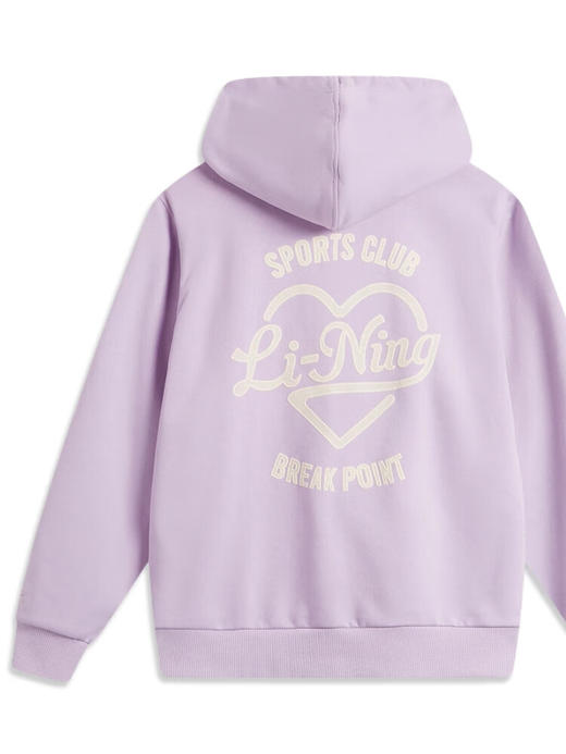 李宁加绒卫衣女宽松保暖连帽潮流时尚百搭运动上衣AWDU452 商品图2