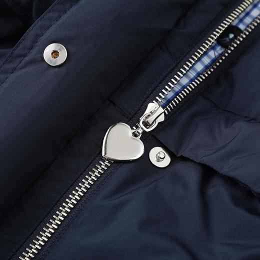 D112527假两件衬衫拼接羽绒服翻领外套冬季新款女休闲格子上衣 商品图11