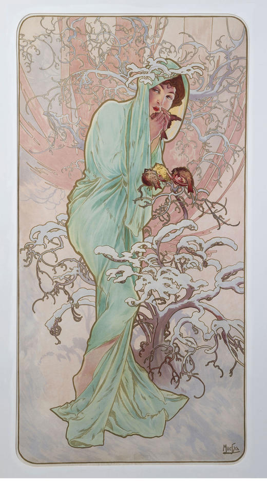 独角鹿西洋古董1896年法国出品版画作品《四季 Les Quatre Saisons》 商品图4