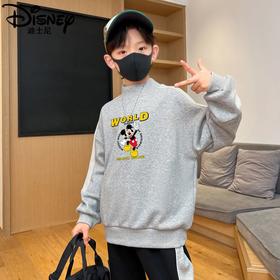 迪士尼男童卫衣秋冬2023新款儿童保暖衣加绒加厚大童上衣冬季棉衣