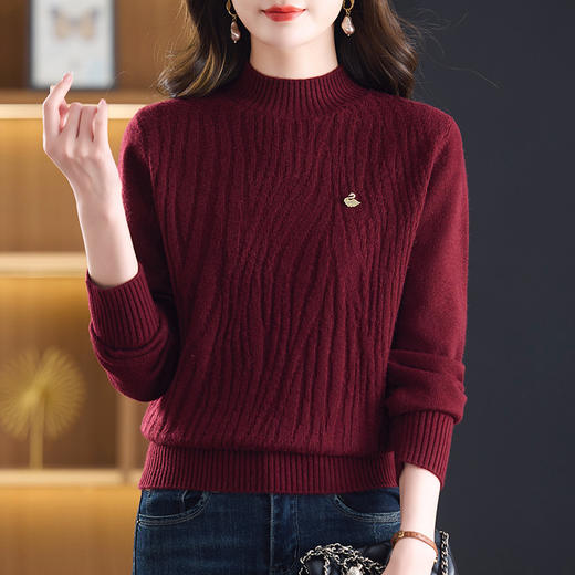 CC半高领毛衣女士短款秋冬2025新款洋气内搭上衣针织打底衫 商品图0