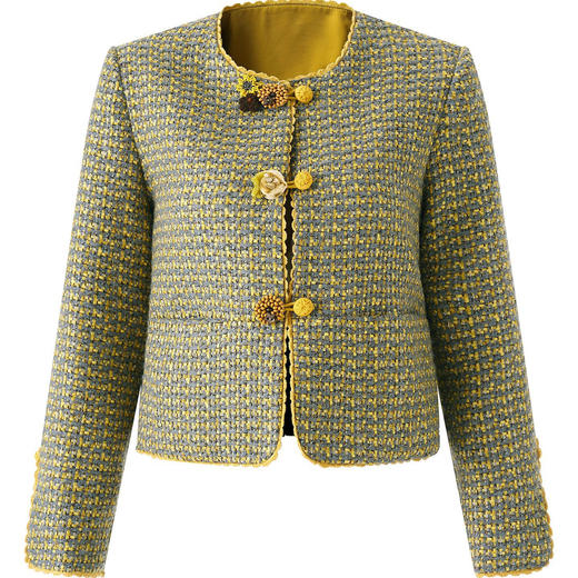 「高货wl」全新升级【铂金会员404/天猫539/差价135】(02353)洛诗琳重工彩纱编织粗花呢外套2025冬季气质小香风外套女 商品图2