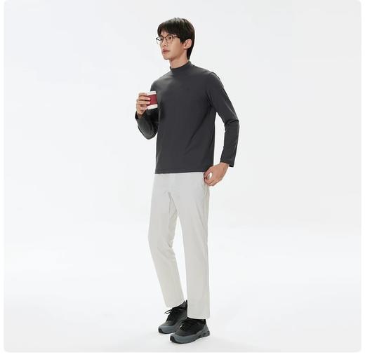 D112501户外休闲衣男士速干运动微拉绒半高领长袖T恤 商品图5