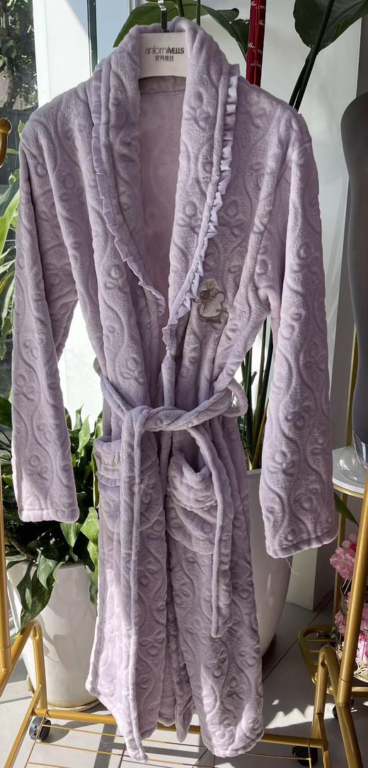 双面法兰绒剪花女士睡袍软糯舒适1415765 商品图3