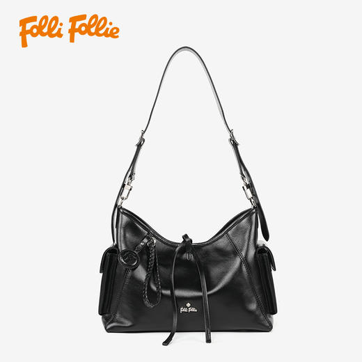 Folli Folie  FF牛皮黑武士斜挎包 SB24PYP039 商品图0