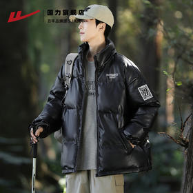 回力PU皮羽绒棉服厚外套男士冬季新款面包服防寒晋江棉衣休闲棉袄