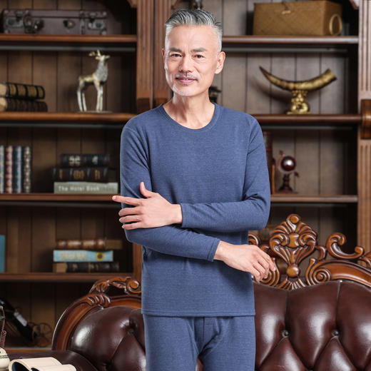 【YW】无忧购内条纹保暖内衣套装成人打底衫彩棉天鹅绒羊毛蚕丝秋衣秋裤（截单后3-5天发货) 商品图6