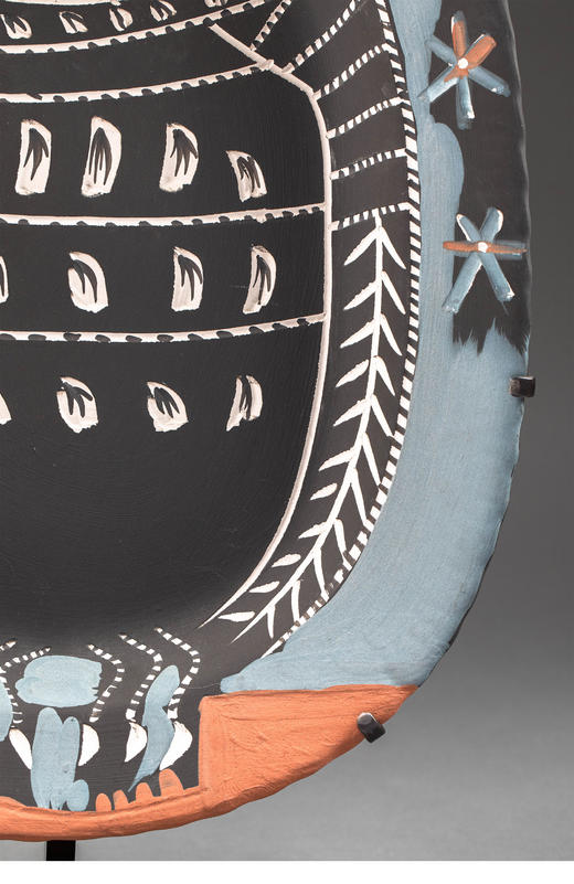 【已售】独角鹿西洋古董1955年代西班牙出品限量装饰陶盘「Hibou mat 猫头鹰」 商品图4