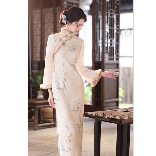 GX时尚改良年轻少女款长袖旗袍2025冬新款国风新中式日常旗袍 商品图2