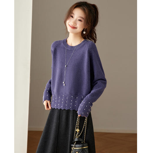 红色本命年圆领针织衫，厚款慵懒宽松毛衣内搭打底上衣CC-27-25253 商品图1