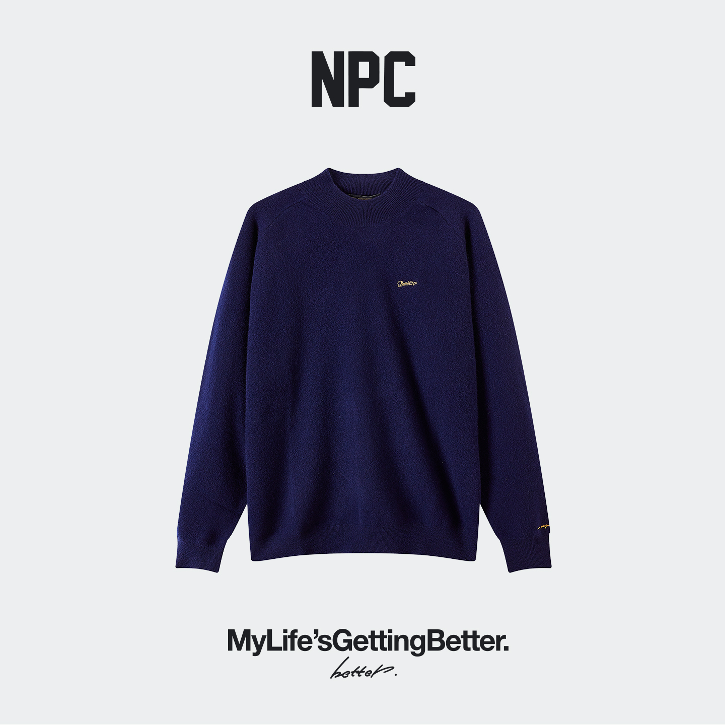 潮牌100%羊毛秋冬针织衫男士简约毛衣纯色长袖毛衣时NP5ASW21