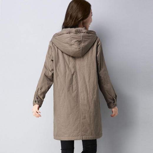 QMHY979棉衣女中长款2023新款秋装休闲宽松春秋小个子棉大衣早秋外套潮 商品图1