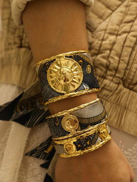 订购14周到｜AN-NEE-SOLEIL-黑色 波西米亚 4cm 丝巾手镯［法国设计师］