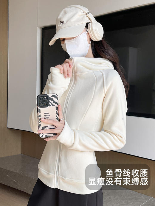 【摇粒绒面料轻盈柔软❗️舒适透气保暖御寒】特厚羊羔绒外套卫衣女秋冬2025新款双面绒连帽小个子开衫加绒上衣。ja 商品图4