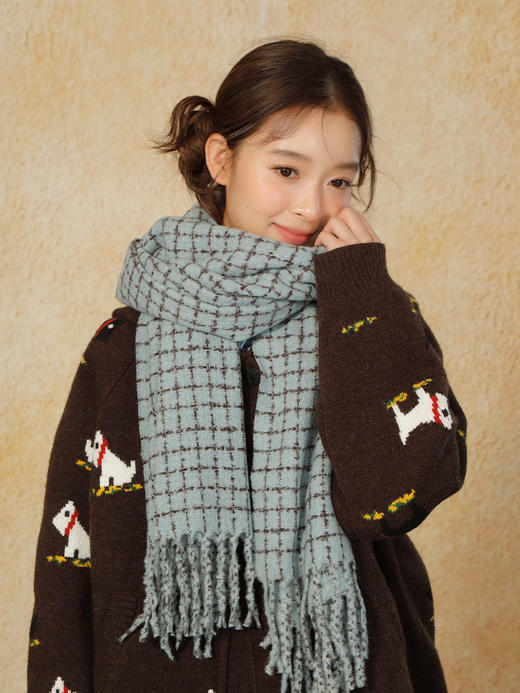 韩系佰搭经典格纹温暖冬日围巾-纪念日百货门店同款165198781 商品图2