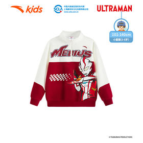 奥特曼IP安踏儿童男小童套头衫2025秋冬红色儿童卫衣红色长袖上衣352539714