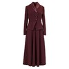 S546LLL916C47喜婆婆婚宴装连衣裙女2025冬季新款时尚气质酒红色修身显瘦礼服裙 商品缩略图4