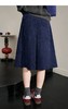D112523蓝色灯芯绒工装裙半身裙半裙25秋冬季叠穿搭女长裙a字裙 商品缩略图1