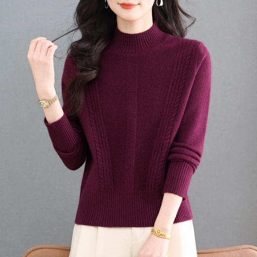 短款洋气卡腰小衫，厚款毛衣冬季内搭半高领打底衫CC-101-32129 商品图1