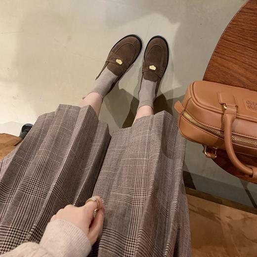 【羊皮复古小金币磨砂英伦风乐福鞋】女平底小皮鞋 商品图1
