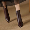 【预售5天】秋冬尖头细跟高跟鞋显瘦女靴，真皮拼接时装靴8CM &766 商品缩略图2