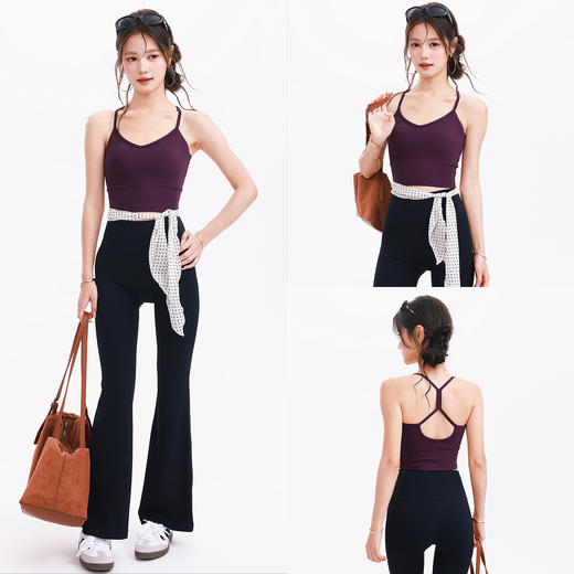 跃牌【海听系列】波点运动内衣女防震收副乳固定杯美背瑜伽服背心XC102 商品图4