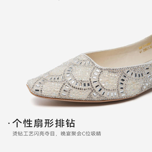 【星空系列】星期六26春新款轻奢满钻方头低跟浅口单鞋SSE1111091 商品图9