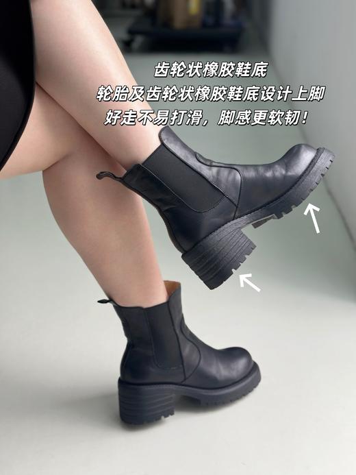 花粉定制【切尔西靴】不加绒，正码正拍，无需拍大一码！黑色、棕色经典色系，筒口松紧设计，穿脱方便，鞋面头层植鞣牛皮，内里头层牛皮，鞋底防滑耐磨，北方可穿 商品图4