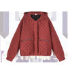 WXN5631红色轻薄棉衣外套女2025冬季新款洋气百搭显瘦夹棉菱形格连帽棉袄 商品缩略图4