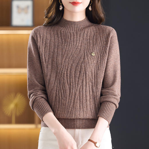 CC半高领毛衣女士短款秋冬2025新款洋气内搭上衣针织打底衫 商品图2