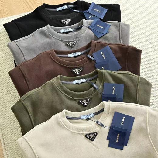 D112518秋冬季三角标logo超厚实双面摇粒绒保暖复古卫衣 商品图1