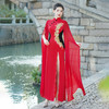 红色中式演出旗袍2025新款表演走秀礼仪主持人礼服时尚大气夏文艺 商品缩略图1