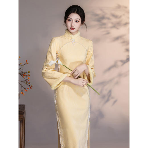 【预售3天】加绒加厚冬装改良，新中式国旗袍GX-4163 商品图4