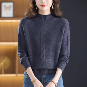 CC半高领毛衣女士短款秋冬2025新款洋气厚款上衣针织打底衫