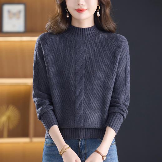CC半高领毛衣女士短款秋冬2025新款洋气厚款上衣针织打底衫 商品图0